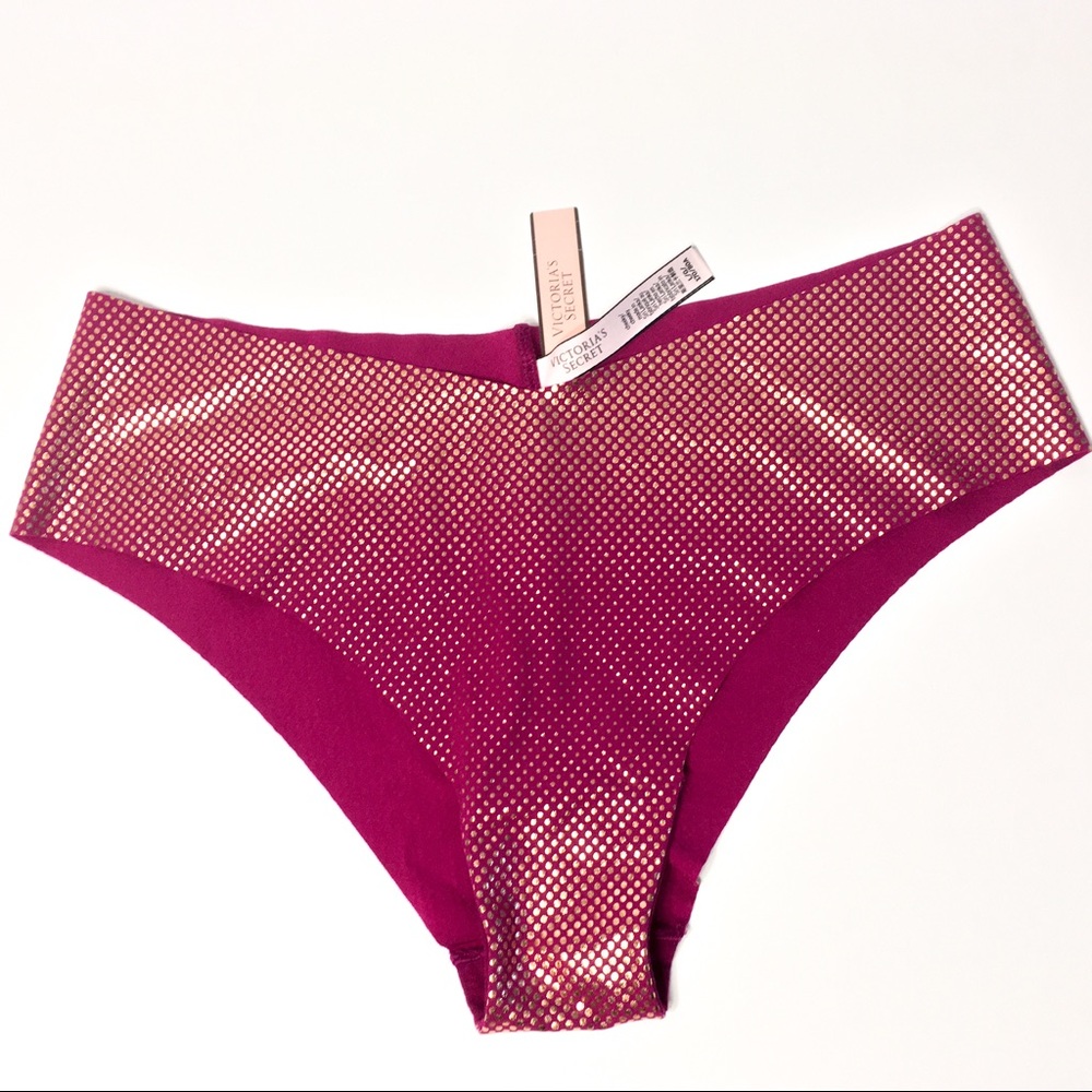 NWT VS Cheeky No Show Panty W/ Gold Foil Dots